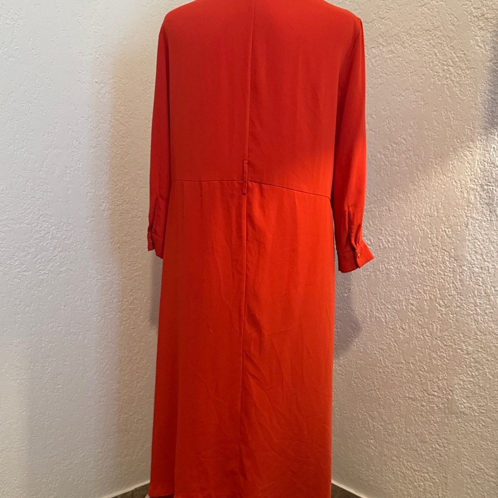 H&M Long Red Button-Front Shirt Dress - Picture 4 of 4